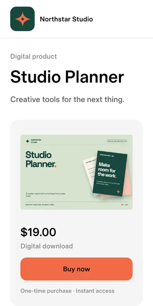 The same product page on a phone.
